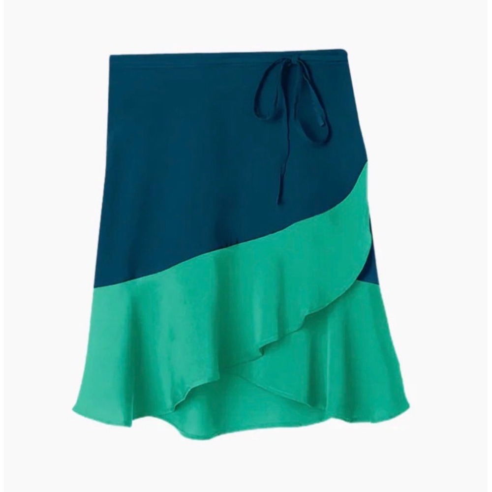 Summersalt NWT Short Beach to Brunch Wrap Sarong Ruffle Mini Skirt Size Large - Picture 2 of 8